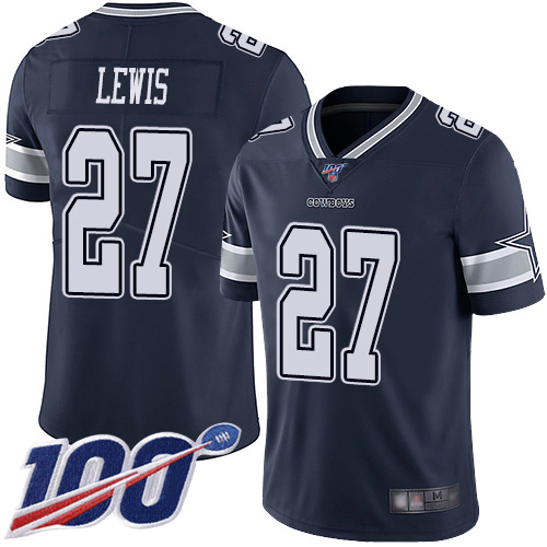 Men Dallas Cowboys Limited Navy Blue Jourdan Lewis Home #27 100th Season Vapor Untouchable NFL Jersey